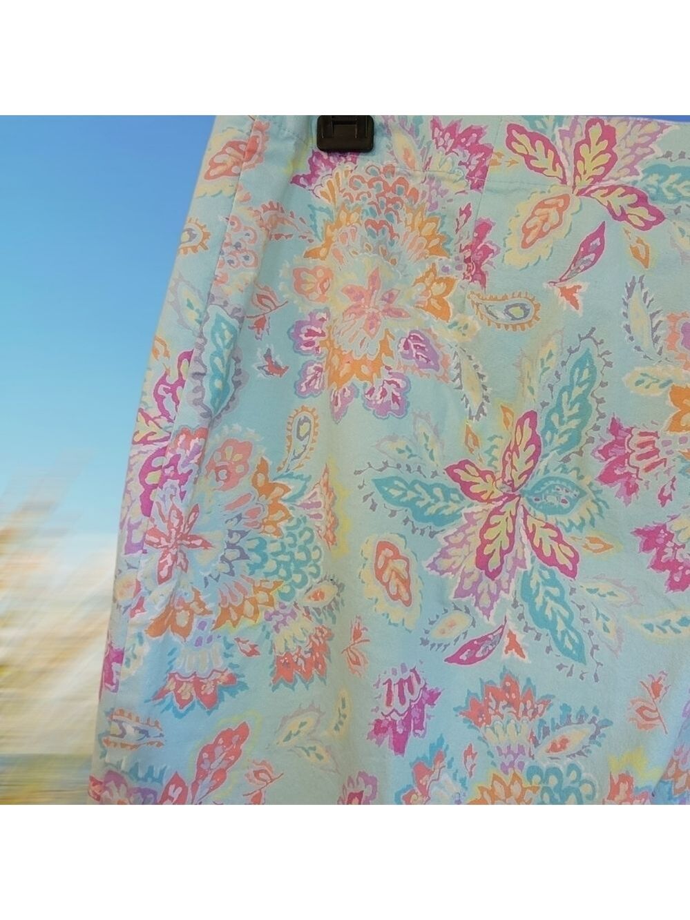 Sigrid Olsen Sport Womens Size 14 Capri Pants Abstract Floral T21